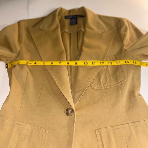 Ralph Lauren Vintage Blazer Women’s Tailored Tan/Camel color Small 100% cotton - Picture 7 of 16
